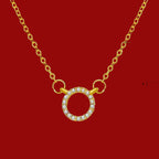 Women's Stone Pendant with Chain Micro Plating