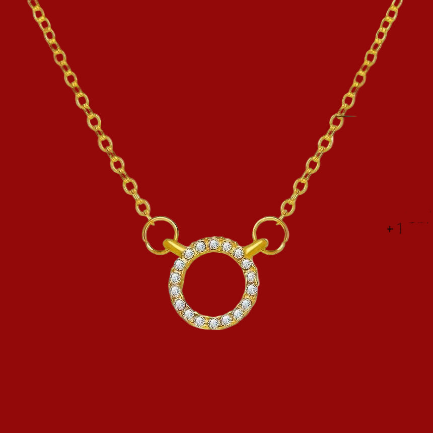 Women's Stone Pendant with Chain Micro Plating