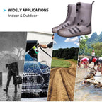 Waterproof Rain Shoe Covers with Secure Button Closure