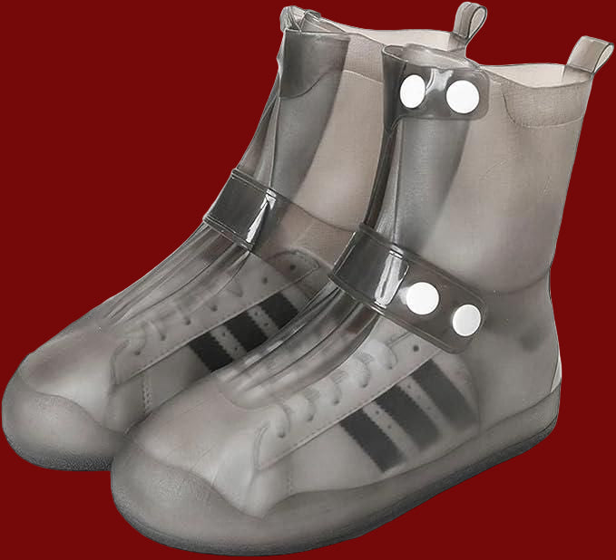 Waterproof Rain Shoe Covers with Secure Button Closure
