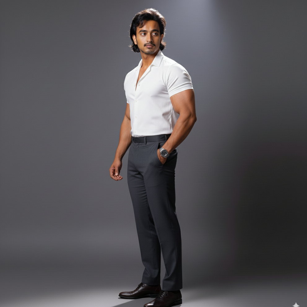 Midnight Elegance Slim-Fit Trouser