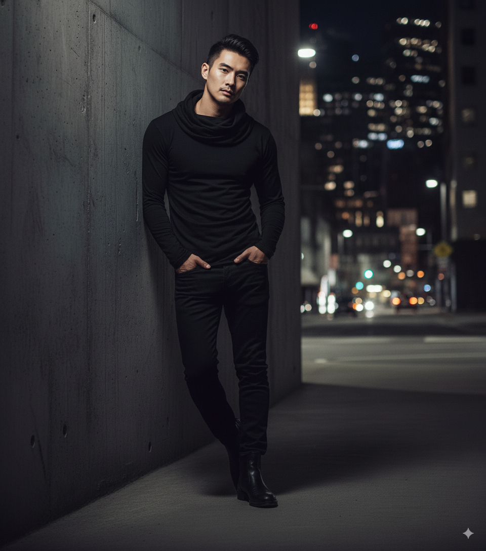 Cotton Solid Full Sleeves Mens T-Shirt